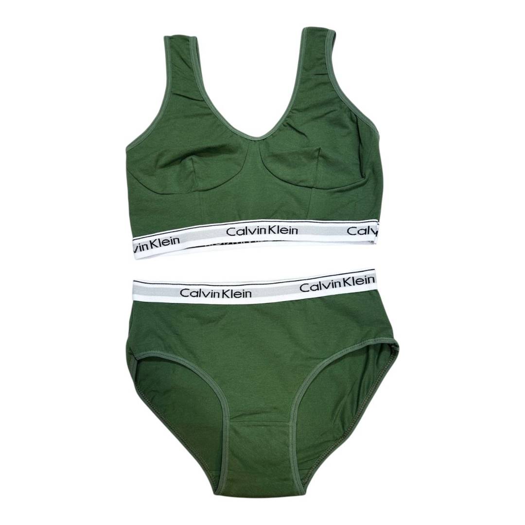 ست نیمتنه و شورت سوپر پنبه زنانه برند Calvin Klein